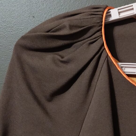 Lissa Mar Ponte Bolero Jacket In Brown Orange Silk Lining NEW WITH TAGS … - Picture 7 of 9